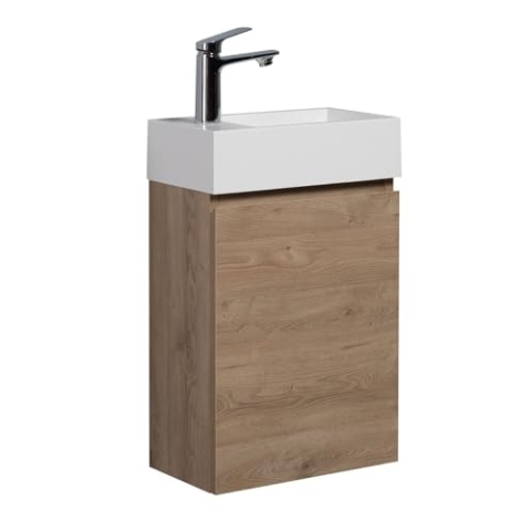 WC Badmöbel Angela 40x22 cm Kastanien Eiche - Schrank Waschbecken Badezimmer Toilette