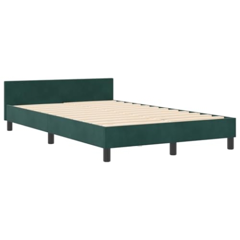 vidaXL Bettgestell Dunkelgrün 120x200 cm Samt