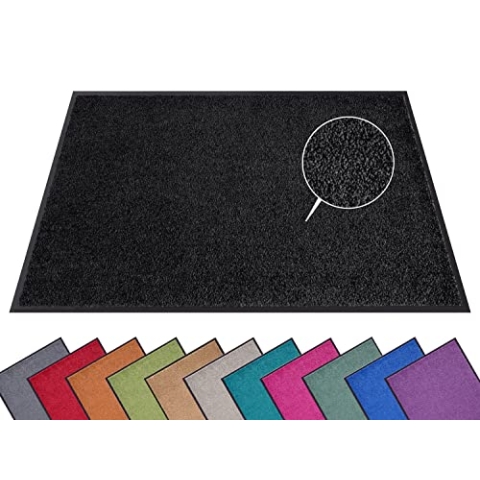 Hanse Home Fußmatte (S-XXL) 60x180cm – 12 Farben – Fussmatte Outdoor Schmutzfangmatte Türmatte Waschbar & Wetterfest rutschfest für Eingangsbereich & Außenbereich – Schwarz