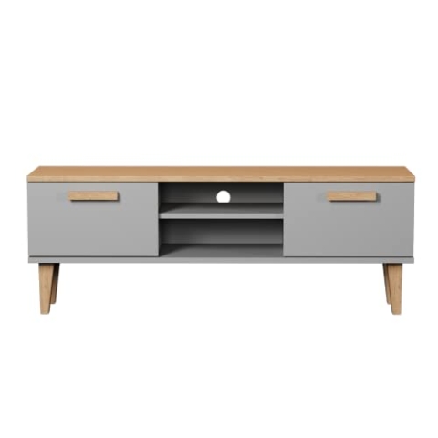 Kocot - Tv Schrank Grau - Regal für Fernseher - Fernsehunterschrank - Tv Lowboard Skandinavisch - Fernsehschrank - Fernsehtisch - Tv Möbel - Tv Kommode - Tv Schrank 120 cm
