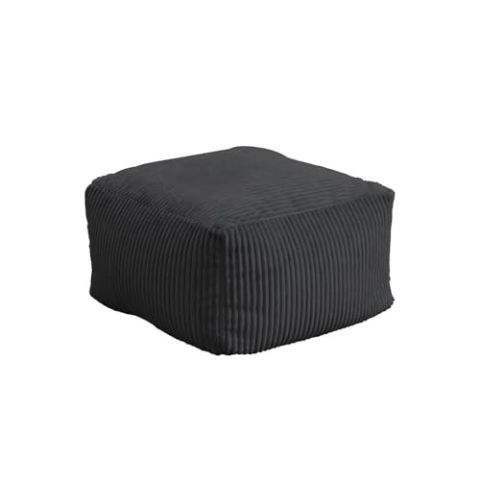 Home Deluxe - Sitzsack Hocker Cozy - Stoff: Samt Cord, Farbe: Anthrazit - Maße: 44 x 44 x 25 cm, inkl. Füllung I Sitzmöbel Bean Bag Sitzsäcke