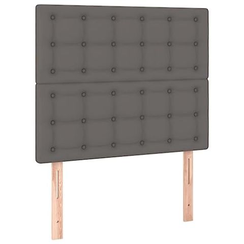 vidaXL 2X Kopfteil Polsterkopfteil Bettkopfteil Bettgestell für Bett Betthaupt Bettrahmen Schlafzimmer Bettzubehör Grau 90x5x78/88cm Kunstleder