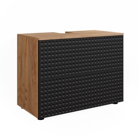 Vicco Waschbeckenunterschrank Irma, Goldkraft Eiche/Anthrazit, 80 cm mit 2 Schubladen
