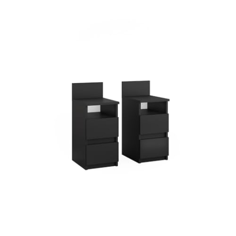 Vicco Nachttisch Monty, Nachtkommode, Schwarz, 25 x 59.1 cm 2er Set