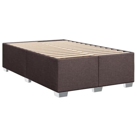 vidaXL Bettgestell, Bett mit Bettfüße Lattenrost, Polsterbett für Schlafzimmer, Doppelbett Bettrahmen, Modern, Dunkelbraun 120x200cm Stoff