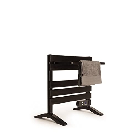CREATE / WARM Towel Mini 150W / Elektrischer Badheizkörper Schwarz mit Standfüßen und Regal / 58,4x41x55,8cm / Leise, geringer Verbrauch, LCD-Display, 150W