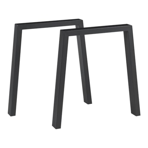 [en.casa] Tischbeine im 2er Set Kraftisried Metallbeine 72 x 70 cm höhenverstellbar Tischgestell für Esstisch Schreibtisch Schwarz Tischfüße