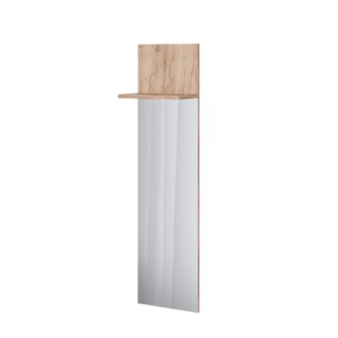 Vicco Wandgarderobe Siri, Garderobe mit Haken, Goldkraft Eiche, 36 x 135 cm mit Spiegel
