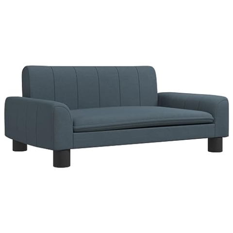 vidaXL Kindersofa, Couch für Kinder, Kindercouch mit runden Kanten, Kindersessel Minisofa Polstersofa Kindermöbel Sofa Kinderzimmer, Dunkelgrau Stoff