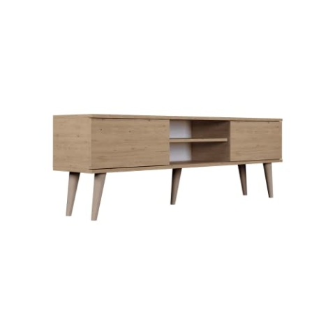 Kocot - Tv Schrank Eiche - Regal für Fernseher - Fernsehunterschrank - Tv Lowboard Skandinavisch - Fernsehschrank - Fernsehtisch - Tv Möbel - Tv Kommode - Tv Schrank 160 cm