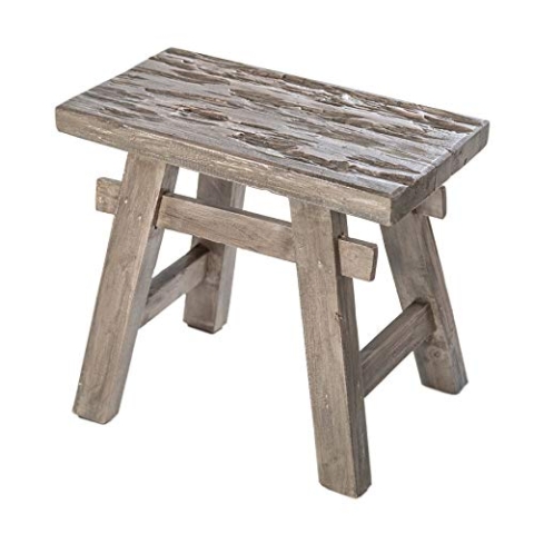 Invicta Interior Massiver Sitzhocker Hemingway 50cm grau Mahagoniholz Beistelltisch Holzhocker Schemel aus Massivholz