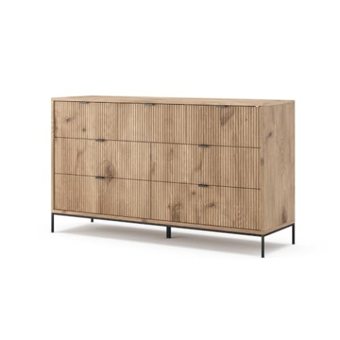 Vicco Sideboard Eliza, Kommodenschrank, Viking Oak, 140 x 81 cm mit 7 Schubladen
