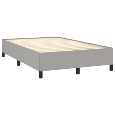 vidaXL Bettgestell, Polsterbett Bett mit Stützbeinen, Bettrahmen mit Lattenrost für Schlafzimmer, Doppelbett Schlafzimmerbett, Hellgrau 120x190cm Stoff