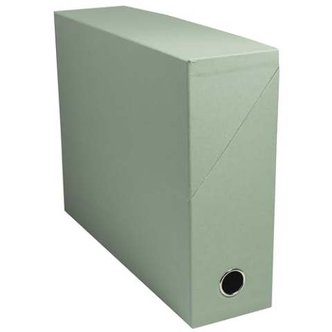 Exacompta - Ref. 89239E – 5 Transferboxen von Autentik aus recyceltem Papier, durchgefärbt, Rücken 90 mm, Öse aus Metall, für A4, Maße: 25,5 x 34 x 9 cm, fertig montiert