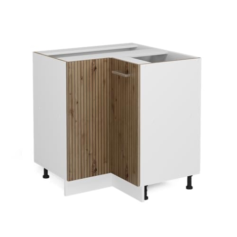 Vicco Eckunterschrank R-Line, Artisan-Eiche/Weiß, 75.6 cm ohne Arbeitsplatte