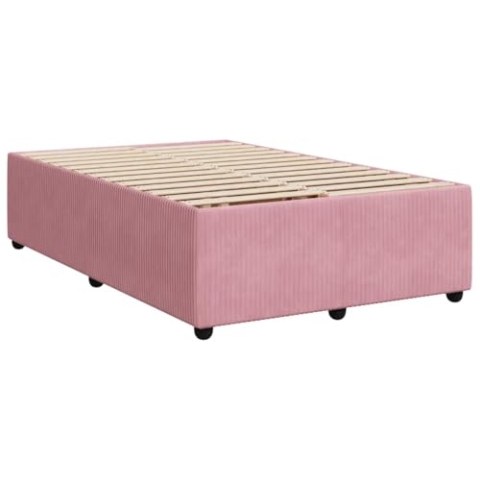 vidaXL Bettgestell, Polsterbett Bett für Schlafzimmer, Bettrahmen mit Lattenrost, Doppelbett Schlafzimmerbett, Rosa 120x200cm Samt