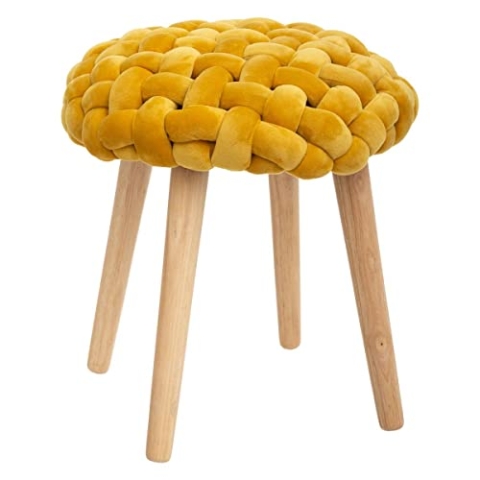 Gemütlicher Mustard Knit Hocker