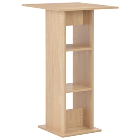 vidaXL Bartisch mit 2 Regalen Stehtisch Bartresen Tresentisch Bistrotisch Küchentisch Loungetisch Esstisch Frühstückstisch Tisch Eichenbraun 60x60x110cm