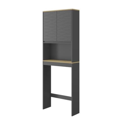 Vicco Toilettenschrank Livia, Aufbewahrungsschrank, Anthrazit, 60 x 163 cm