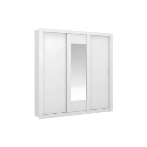 Vente-unique Roxane Kleiderschrank mit Spiegel ‚Äì 3 Schiebetüren ‚Äì L 220 cm ‚Äì Weiß