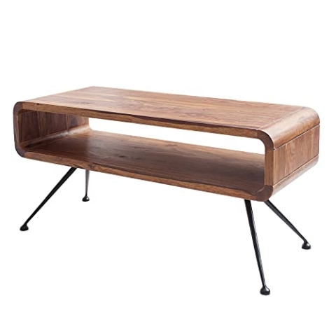 invicta INTERIOR Design Couchtisch Alpha 100 cm Sheesham Holztisch Wohnzimmertisch Tisch Retro Massivholz