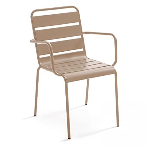 Oviala Palavas Gartensessel aus Metall, Taupe