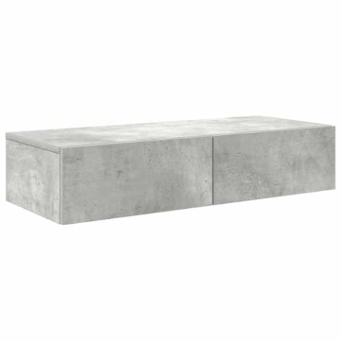 vidaXL Wandregal mit Schubladen Betongrau 80x33x17 cm Holzwerkstoff, Wandschrank, Schweberegal, Wandablage