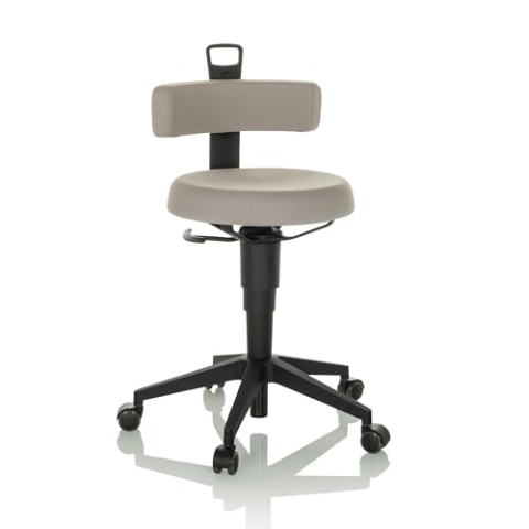 hjh OFFICE Balancestuhl höhenverstellbar TOP Work Flex beweglicher Arbeitshocker mit Rückenlehne, Stoff Grau