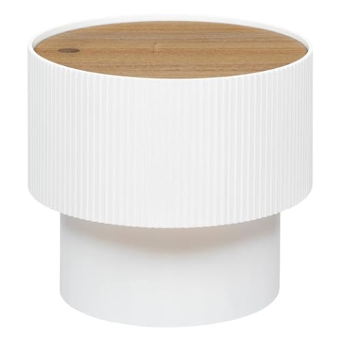 Atmosphera - Kaffeetisch Enola Eschenfurnier - weiß - D.38-5 cm - Weiß