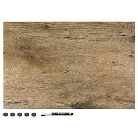 Navaris Magnettafel - 60x40cm Pinnwand Magnetisch - Vision Board für Küche - Großes Memoboard zum Beschriften - Mit Magneten und Stift
