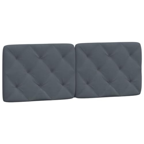 vidaXL Kissen für Kopfteil, Wandpolster Polsterpaneel Bettkopfteil, Rückenkissen Polsterkopfteil Wandkissen Schlafzimmer, Dunkelgrau 140cm Samt