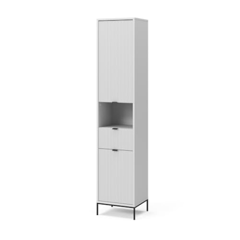 Vicco Badschrank Eliza, Badezimmerhochschrank, Weiß, 40 x 190 cm mit Türen, und Schublade