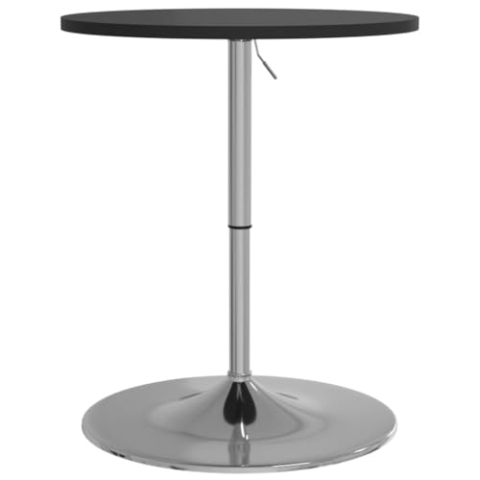 vidaXL Bartisch, Stehtisch Höhenverstellbar, Bistrotisch Rund, Partytisch Tresentisch Tisch, Schwarz Holzwerkstoff Verchromter Stahl