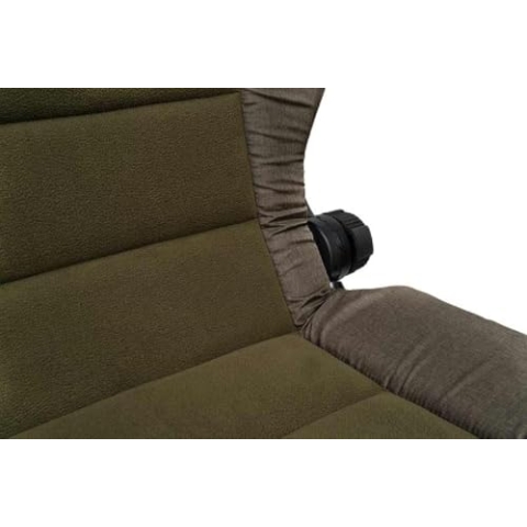 Fox Voyager Relaxsessel, hochdichter Schaumstoff, Micro-Fleece-Futter, Stahlrahmen, One-Touch-Beinhöhenverstellung, Beinverriegelungsrahmen, Nockenrad, verstellbare Rückenlehne, Gewicht: 7 kg, Code
