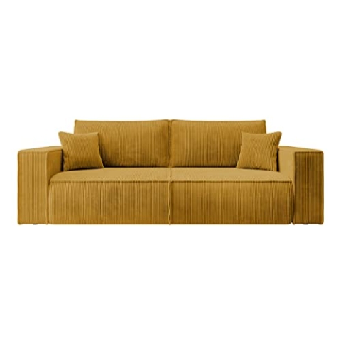 Selsey Sofa Schlafsofa Couch Mit Stauraum Schlaffunktion Pflegeleicht Polyurethanschaum Kordsamt Weich Honig Farese