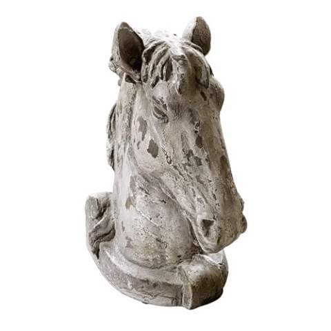 Loberon Deko-Pferd Ghenire, Authentische Stein-Optik, Verwitterte Oberfläche, auch für Outdoor Geeignet, Dekoration, Dekofigur, Wohn-Accessoire, Magnesium, antikgrau