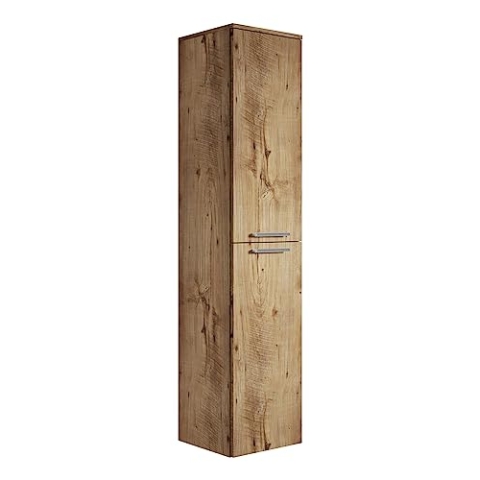 Badezimmer Badschrank Saturnus 160cm Eiche Kastanie - Regal Schrank Hochschrank Schrank Möbel