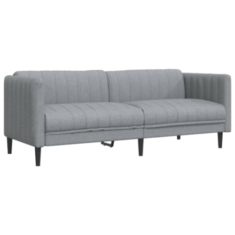 vidaXL Sofa, Polstersofa 3-Sitzer mit Stützbeinen, Dreisitzer Loungesofa Designsofa für Wohnzimmer, Couch Wohnzimmersofa, Hellgrau Stoff