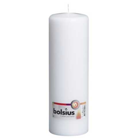 Bolsius Glatte Stumpenkerzen - Weiß - 8 Stück - 25 x 8 cm - Dekorative Haushaltkerzen - Länge Brenndauer 115 Stunden - Unparfümierte