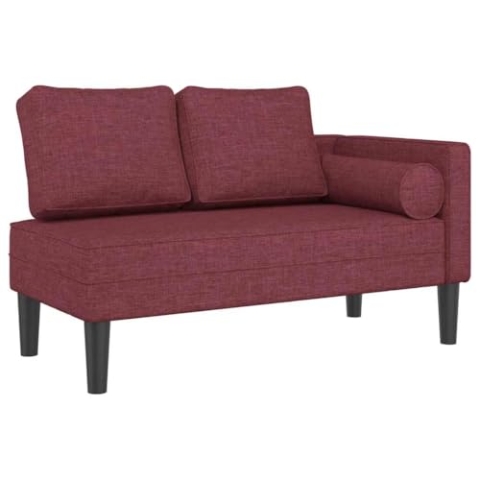 vidaXL Chaiselongue, Indoor Lounge Sofa mit Kissen, Gepolsterte Recamiere für Wohnzimmer Schlafzimmer Büro, Relaxliege Couch, Weinrot Stoff