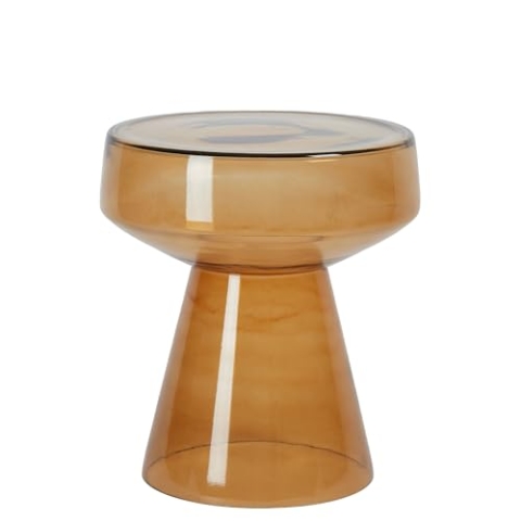 Light & Living Beistelltisch Dakwa - Gelb - Ø37cm - Rund - Glas - Couchtisch - Sofatisch - Kleiner Tisch für Wohnzimmer & Schlafzimmer