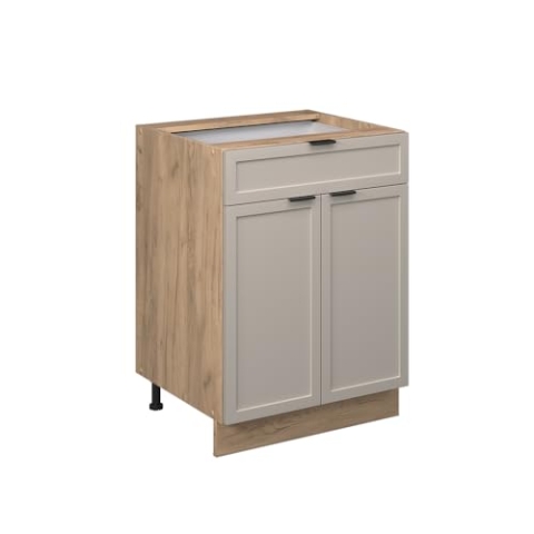 Vicco Schubunterschrank Fame-Line, GrauBeige, 60 cm mit Schublade, ohne Arbeitsplatte