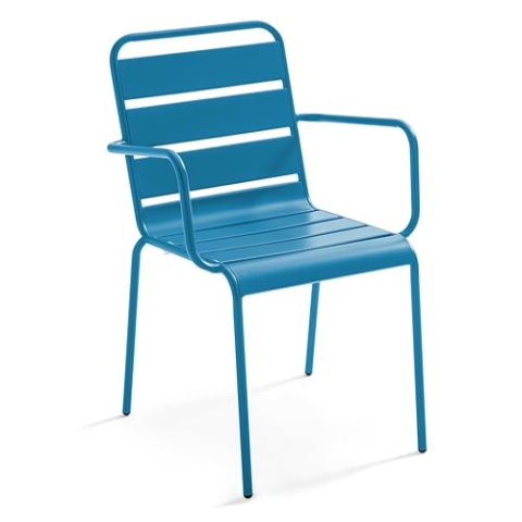 Oviala Palavas Gartensessel aus Metall, Pacific Blau