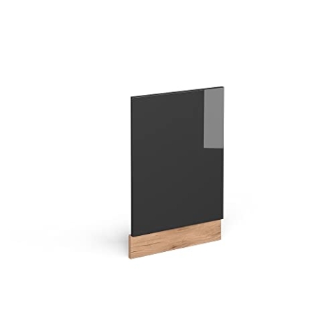 Vicco Frontblende R-Line, Anthrazit Hochglanz/Goldkraft Eiche, 45 cm ohne Arbeitsplatte