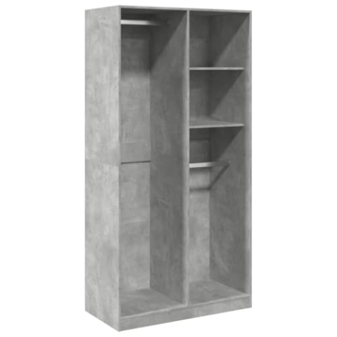 vidaXL Kleiderschrank, Garderobenschrank mit Stauraum, Hochschrank für Schlafzimmer, Flurschrank Dielenschrank, Modern, Betongrau Holzwerkstoff