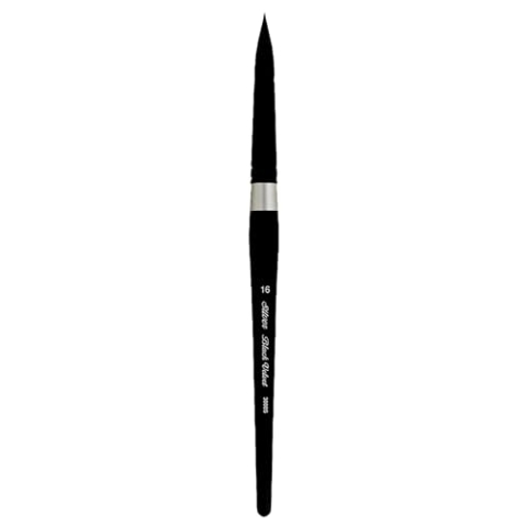Silver Brush Limited 3000S16 Black Velvet Rund Pinsel, Aquarellpinsel in Größe 16, Kurzer Griff