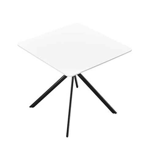 [en.casa] Esstisch - Weiß 78x78x75cm - Küchentisch Esszimmertisch Besprechungstisch Konferenz-Tisch
