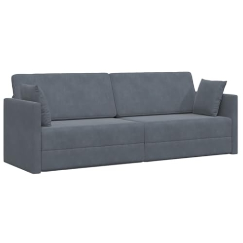 vidaXL Schlafsofa 2-in-1 Dunkelgrau 213x144x60 cm Velvet