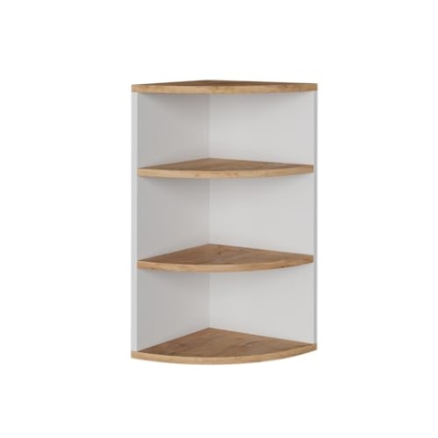 Vicco Eckregal Ecki, Bücherregal, Weiß/Goldkraft Eiche, 30 x 60 cm
