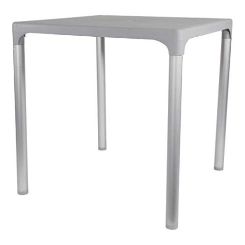 Bistrotisch Bella Gartentisch Balkontisch Esstisch Kunststofftisch Alu Tischbeine weiss oder grau (Grau)